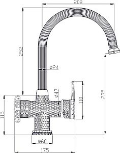 Смеситель для кухни Zorg Antic A 51 KF-Br Бронза купить в интернет-магазине сантехники Sanbest