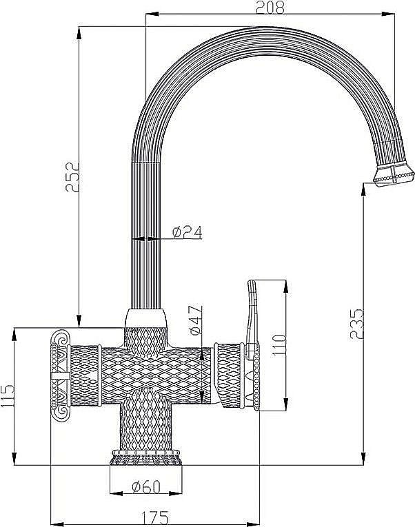 Смеситель для кухни Zorg Antic A 51 KF-Br Бронза купить в интернет-магазине сантехники Sanbest
