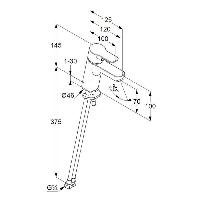 Смеситель для раковины Kludi Pure&Easy 370289165 купить в интернет-магазине сантехники Sanbest