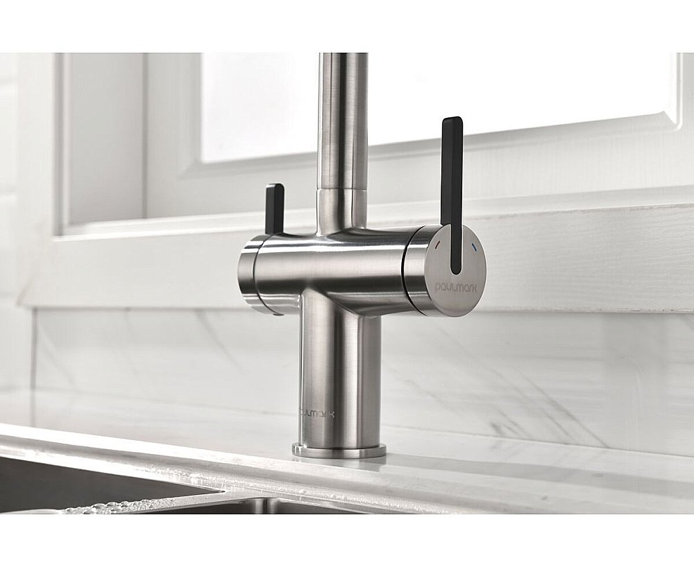 Смеситель для кухни Paulmark Gravity Gr213888-BS нержавеющая сталь купить в интернет-магазине сантехники Sanbest