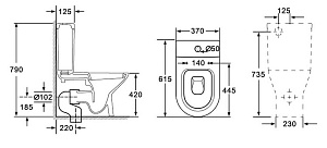 Унитаз-компакт Orans Ceramic OLS-WM9902 безободковый, с бачком, с крышкой микролифт купить в интернет-магазине Sanbest