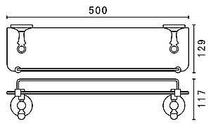 Полка стеклянная Art&Max Antic Crystal AM-2682SJ-BR бронза купить в интернет-магазине сантехники Sanbest
