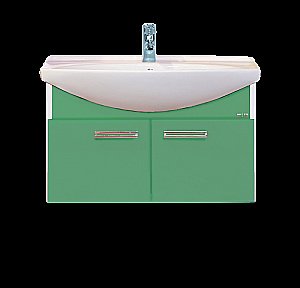 Тумба с раковиной подвесная Misty Джулия 85 салатовая для ванной в интернет-магазине Sanbest