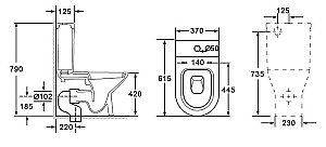 Унитаз-компакт Orans Ceramic OLS-WM9902 безободковый, с бачком, с крышкой микролифт купить в интернет-магазине Sanbest