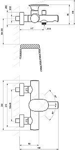 Смеситель для ванны Ravak Spring X070528 хром купить в интернет-магазине сантехники Sanbest