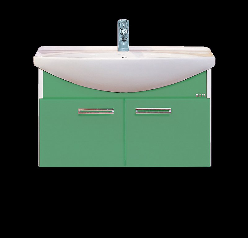 Тумба с раковиной подвесная Misty Джулия 85 салатовая для ванной в интернет-магазине Sanbest