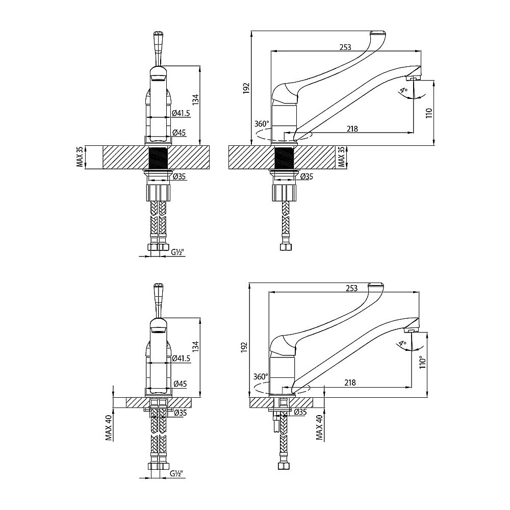 Смеситель для кухни Lemark Project LM4634C хром купить в интернет-магазине сантехники Sanbest
