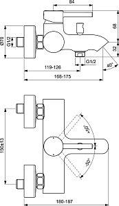 Смеситель для ванны Ideal Standard CERALINE BC199XG купить в интернет-магазине сантехники Sanbest