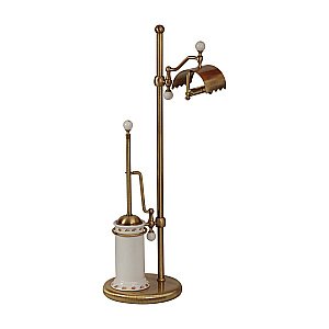 Стойка для ванной Migliore Provance ML.PRO-60.542.BR белая керамика с декором/бронза купить в интернет-магазине сантехники Sanbest