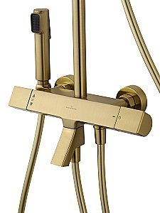 Душевая система с термостатом WONZON & WOGHAND The ONE WW-B3094-BG брашированное золото купить в интернет-магазине сантехники Sanbest
