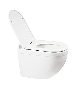 Унитаз подвесной WeltWasser AMBERG 506 ST + HEIMBACH 043 GL-WT + AMBERG RD-CR белый глянцевый, безободковый, с крышкой микролифт, слив-торнадо, с инсталляцией и кнопкой хром глянцевый купить в интернет-магазине Sanbest