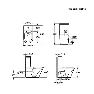 Унитаз Ambassador Ritz 237K19001RS безободковый, с бачком, с крышкой микролифт, белый купить в интернет-магазине Sanbest