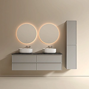 Тумба с раковиной и столешницей Sancos Velta 160 VL80WG+CN5001 теплый серый матовый/раковина белая для ванной в интернет-магазине Sanbest