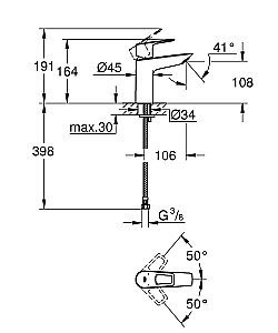 Смеситель для раковины Grohe BauLoop 2020 23917001 купить в интернет-магазине сантехники Sanbest