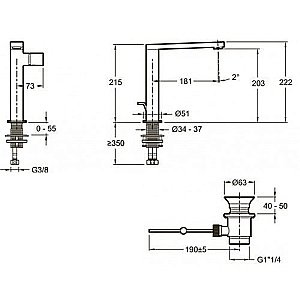 Cмеситель для раковины Jacob Delafon COMPOSED E73159-CP хром купить в интернет-магазине сантехники Sanbest