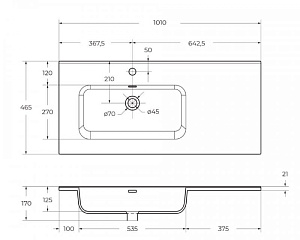 Тумба с раковиной BelBagno KRAFT 2C-1A 100 белый дуб галифакс для ванной в интернет-магазине Sanbest