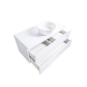 Тумба с раковиной Orange Otto Ot-100TuMDF+B08-360W 100 белая для ванной в интернет-магазине Sanbest