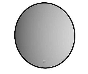 Зеркало Defesto Aura DF 2993S 60x60 с теплой подсветкой, сенсорный выключатель, черное в ванную от интернет-магазине сантехники Sanbest