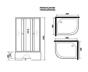Душевая кабина Niagara "Promo", асимметричный, высокий поддон, акриловый, белый купить в интернет-магазине Sanbest