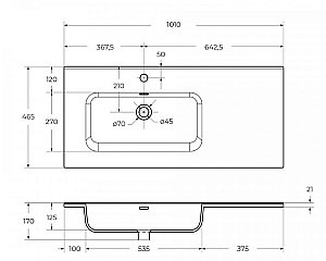 Тумба с раковиной BelBagno KRAFT 2C-1A 100 белый дуб галифакс для ванной в интернет-магазине Sanbest