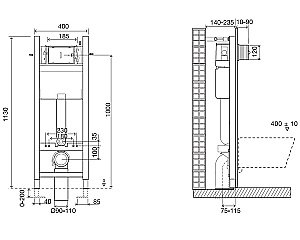 Унитаз подвесной Jacob Delafon Vox E21770RU-00 безободковый, с инсталляцией, с крышкой микролифт, белый/кнопка хром купить в интернет-магазине Sanbest