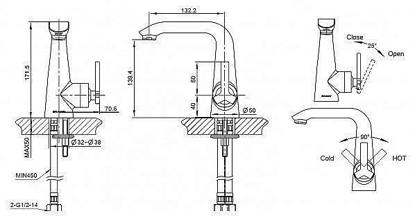 Смеситель для раковины Bravat WATERFALL F173107C-1 купить в интернет-магазине сантехники Sanbest