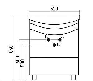 Тумба с раковиной MIXLINE РАДУГА 52 синяя для ванной в интернет-магазине Sanbest