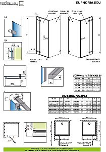 Душевой уголок Radaway Euphoria KDJ 90x80 стекло прозрачное/профиль хром купить в интернет-магазине Sanbest
