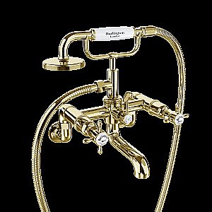 Смеситель для ванны Burlington Guild GU422DG на стену, золото купить в интернет-магазине сантехники Sanbest