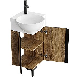 Тумба с раковиной Aqwella Porto 45 POR0104 дуб балтийский для ванной в интернет-магазине Sanbest