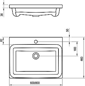Раковина Ravak COMFORT XJX01280001 купить в интернет-магазине Sanbest