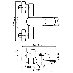 Смеситель для ванны WasserKRAFT Mindel 8501 купить в интернет-магазине сантехники Sanbest