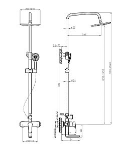 Душевая система Agger Brilliant A0393300 хром купить в интернет-магазине сантехники Sanbest