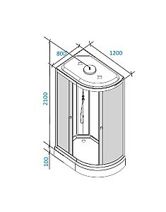 Душевая кабина Parly Effect EF1231R, ABS-пластик, серая, 120x80 см, правая купить в интернет-магазине Sanbest