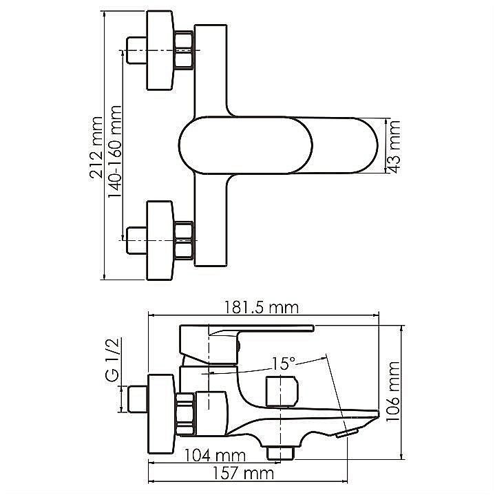 Смеситель для ванны WasserKRAFT Mindel 8501 купить в интернет-магазине сантехники Sanbest