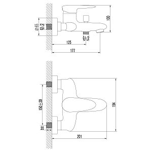 Смеситель для ванны Lemark Status LM4402C купить в интернет-магазине сантехники Sanbest