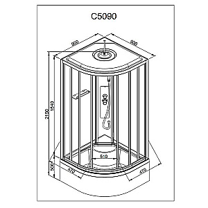 Душевая кабина AvaCan C Серия C5090 90х90 стандартная купить в интернет-магазине Sanbest