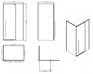 Душевой уголок Esbano ESA-119PS-B ESOGA119PSB 110х90 стекло прозрачное/профиль черный купить в интернет-магазине Sanbest