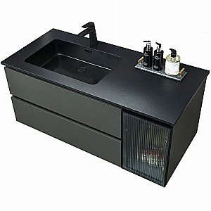 Тумба с раковиной Orans BC-2055-1200L 120 2055120L темно-серая для ванной в интернет-магазине Sanbest