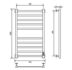 Полотенцесушитель электрический Veconi Barro-A B10050CH-A хром купить в интернет-магазине сантехники Sanbest