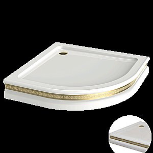 Душевой поддон Migliore 26992 92х92 белый, декор бронза купить в интернет-магазине Sanbest