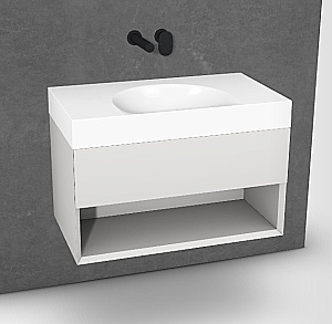 Тумба с раковиной Ravak LITE SD 80 X000001865/XJX01380000 дымчато-серая/раковина без отверстия для ванной в интернет-магазине Sanbest