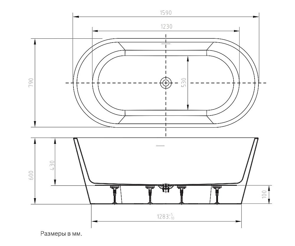 Ванна акриловая Art&Max AM-TORINO-1600-780 белая купить в интернет-магазине Sanbest