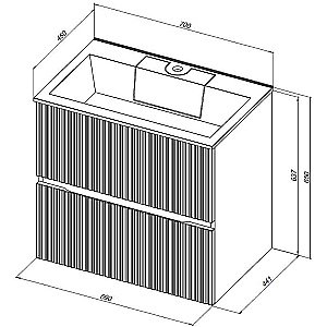 Тумба с раковиной Aquanet Джейн 70 313317 мисти грин для ванной в интернет-магазине Sanbest