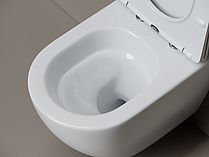 Унитаз подвесной Ceramica Nova Mia CN1805T белый, безободковый, с крышкой микролифт, слив торнадо купить в интернет-магазине Sanbest