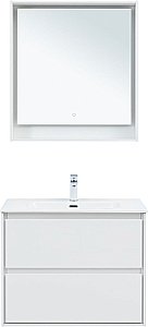 Тумба с раковиной Aquanet Милан 336369/330431 80 белый глянец для ванной в интернет-магазине Sanbest