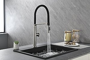 Смеситель для кухни Paulmark Barrel Ba214029-BS брашированная нержавеющая сталь купить в интернет-магазине сантехники Sanbest