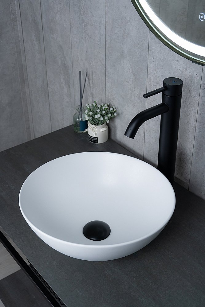 Раковина накладная Gid 9081wm белая матовая купить в интернет-магазине Sanbest