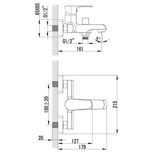 Смеситель для ванны Lemark Plus Factor LM1612C купить в интернет-магазине сантехники Sanbest