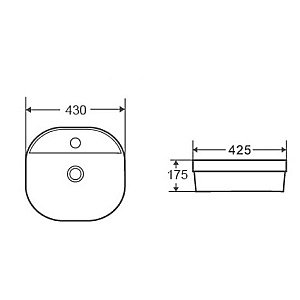 Раковина D&K Quadro 43х42 DT1510916 белая купить в интернет-магазине Sanbest